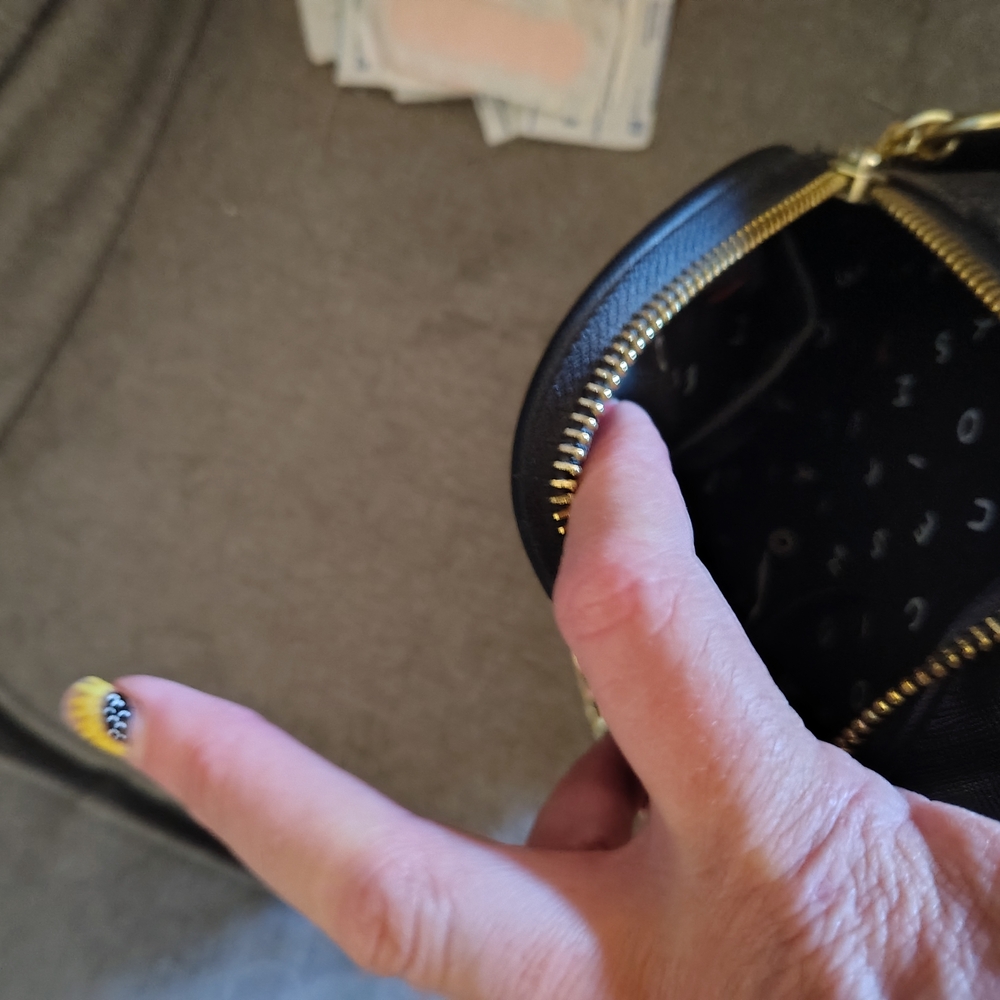 Black Leather Zip Wallet